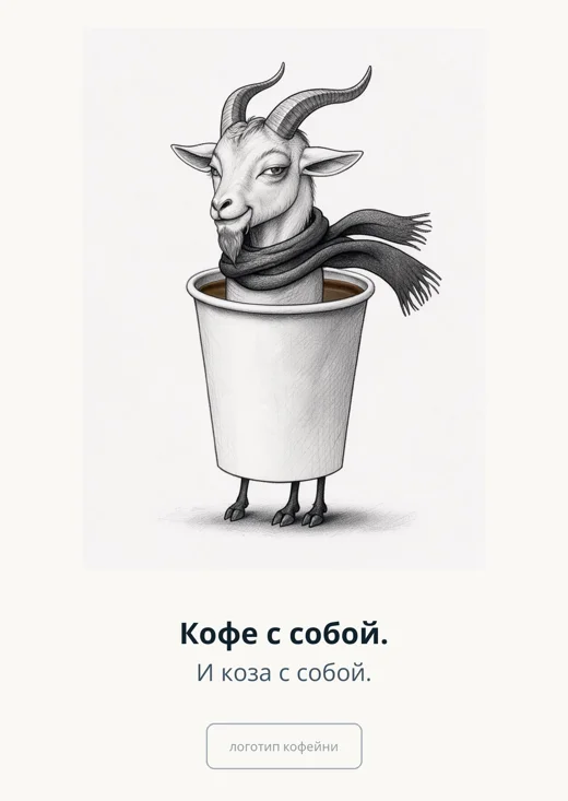 Открытка для кофейни: Кофе с собой