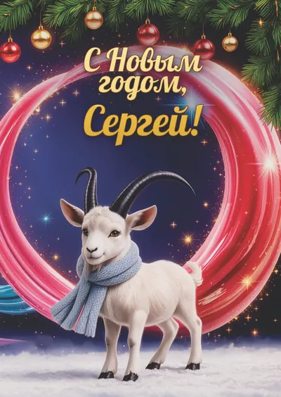 Открытка «С Новым годом, Сергей!»
