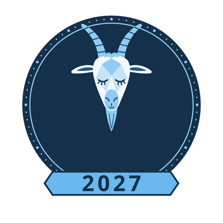 Медальон 2027 — иллюстрация символа 2027 года